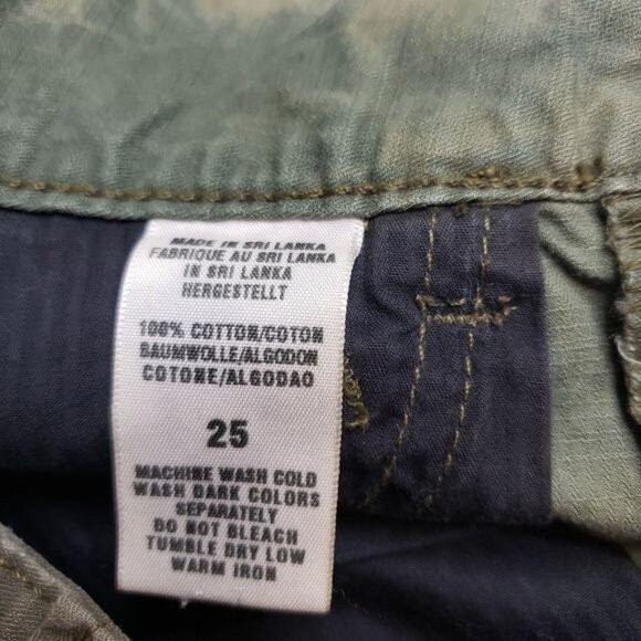 Lucky Brand Green Tie-Dye Denim Mini Skirt Size 0 / 25 army green grunge denim - Picture 7 of 7